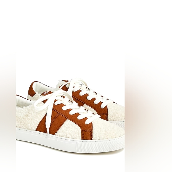 J.Crew Factory Striped Sherpa Road Trip Sneakers, 9.5 - Picture 1 of 9